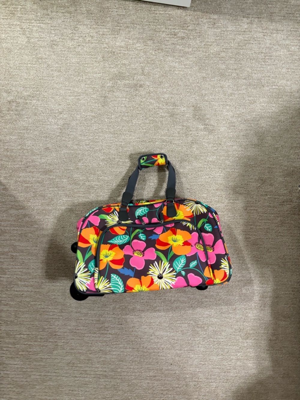 Vera Bradley Tropical Floral Rolling Travel Bag - Pink Multi